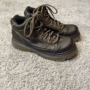 Lower East Side Chunky Y2K Vintage Boots Lace Up Brown Mens 9.5